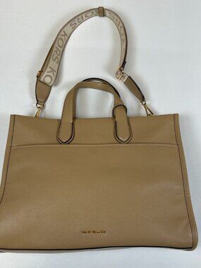 Michael Kors Women Large Tan Pebble Leather Sinclair Tote Bag Handbag Camel